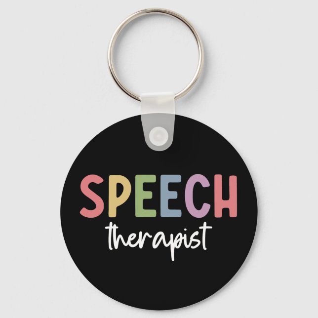 SLP Speech Pathologist Speech Therapist Keychain (Front)