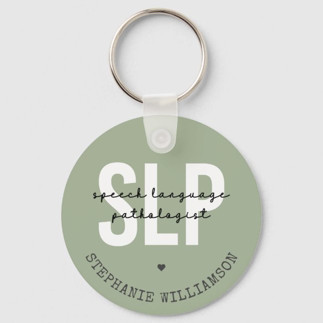 SLP Speech Pathologist Speech Therapist Keychain (Front)