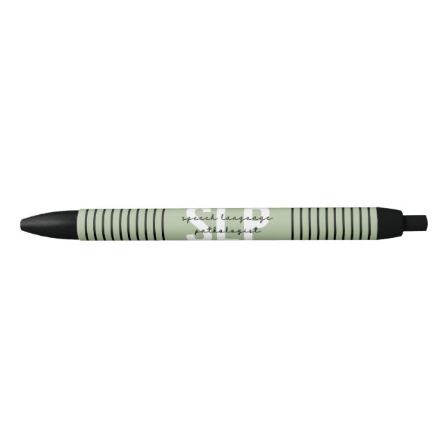 SLP Speech Pathologist Speech Therapist Stripes Pen (Front)