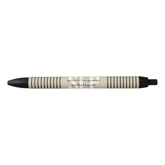 SLP Speech Pathologist Speech Therapist Stripes Pen (Front)