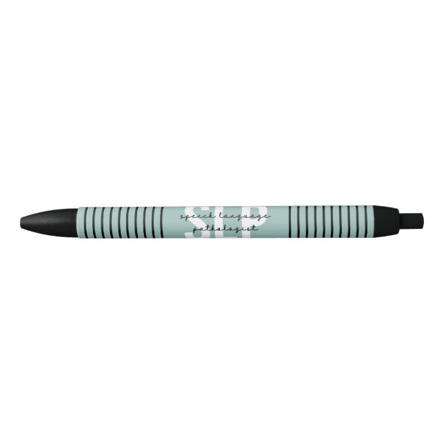 SLP Speech Pathologist Speech Therapist Stripes Pen (Front)