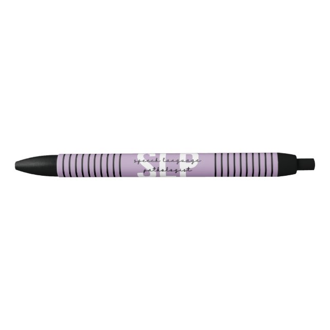 SLP Speech Pathologist Speech Therapist Stripes Pen (Front)