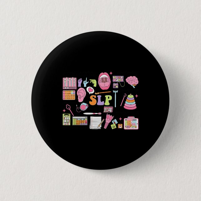 Slp Speech Therapy Speech Language Pathologist App Button (Front)