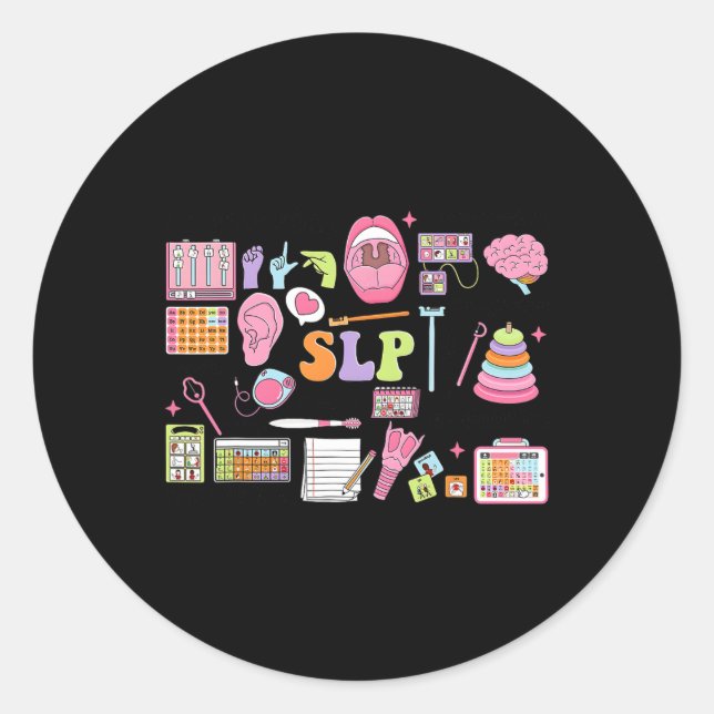 Slp Speech Therapy Speech Language Pathologist App Classic Round Sticker (Front)
