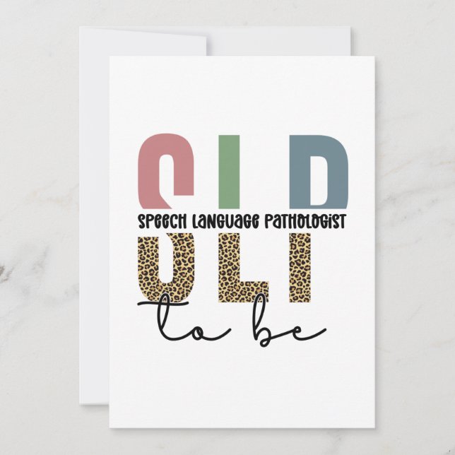 SLP to be -Future Speech language Pathologist gift Card (Front)