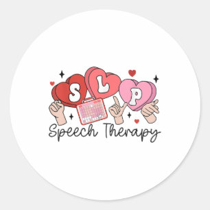 Slp Valentines Day Speech Language Pathologist Stu Classic Round Sticker