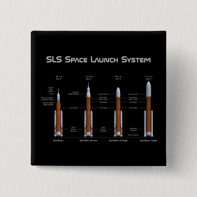 SLS Space Launch System Button (Front)