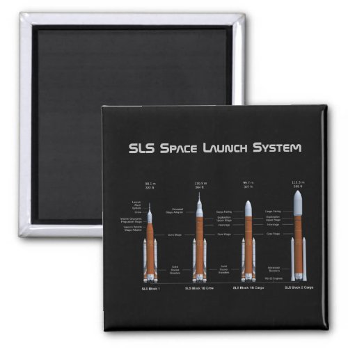 SLS Space Launch System Rockets Magnet