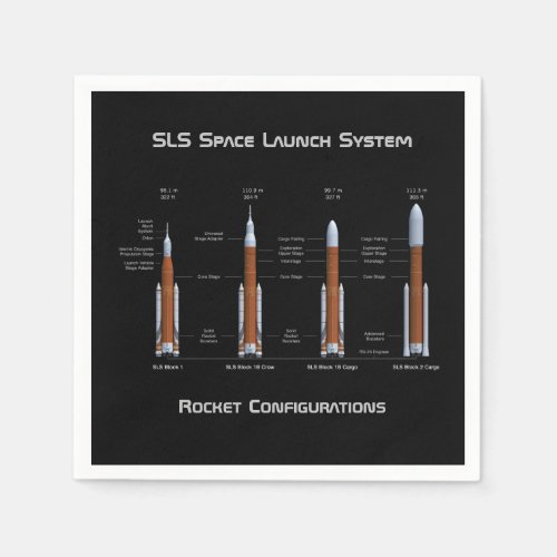SLS Space Launch System Rockets Napkins