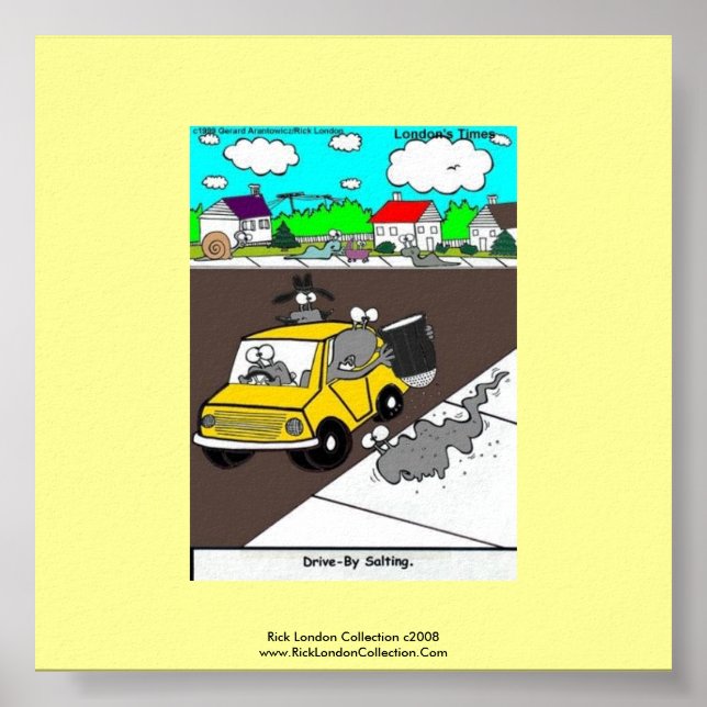 Slug/Snail Cartoon Quality Poster Print (Front)