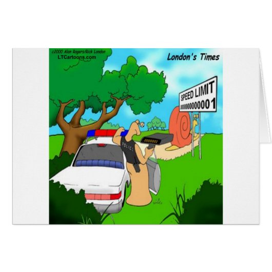 Slug Traffic Cop Funny Cards (Front Horizontal)