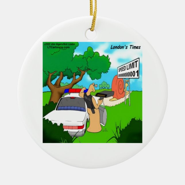 Slug Traffic Cop Funny Ceramic Ornament (Front)