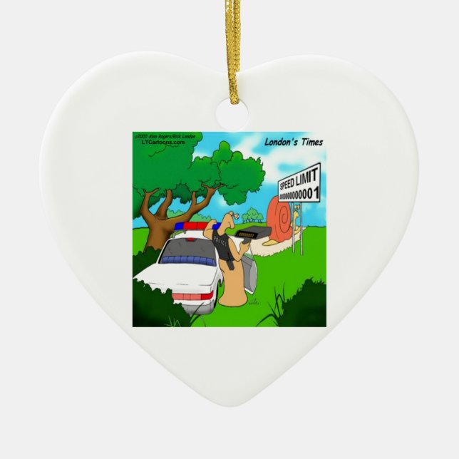 Slug Traffic Cop Funny Ceramic Ornament (Front)