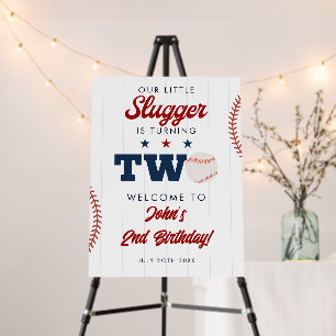 Slugger Baseball 2nd Birthday Welcome Sign
