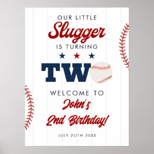 Slugger Baseball 2nd Birthday Welcome Sign