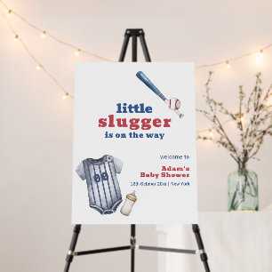 Slugger Baseball Shirt Baby Shower Welcome Sign