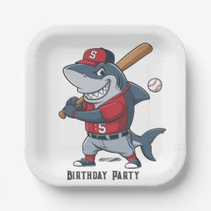 Slugger Shark Birthday Bash Paper Plates
