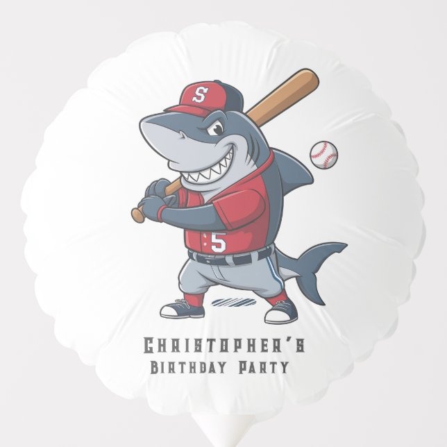 Slugger Shark Birthday Bash Photo Balloon (Front)