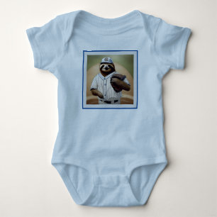 "Slugger Sloth: Slow and Steady at the Plate" Baby Bodysuit