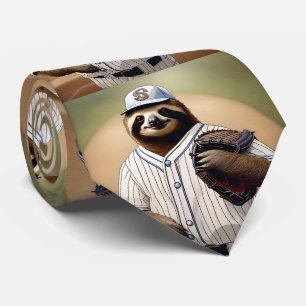 "Slugger Sloth: Slow and Steady at the Plate" Neck Tie