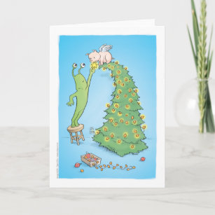 sluggo and the pigangel tree holiday card