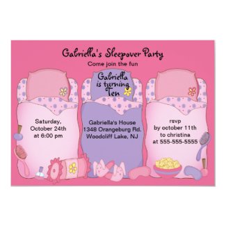 Slumber Birthday Party 5x7 Paper Invitation Card