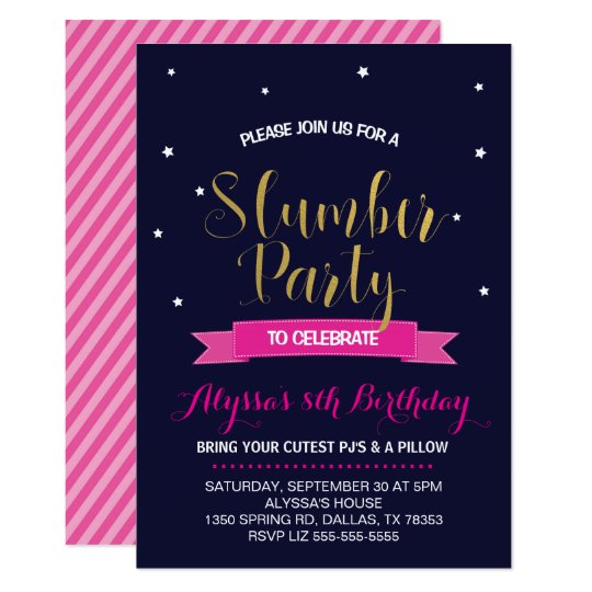 Slumber Birthday Party Invitation | Zazzle.com