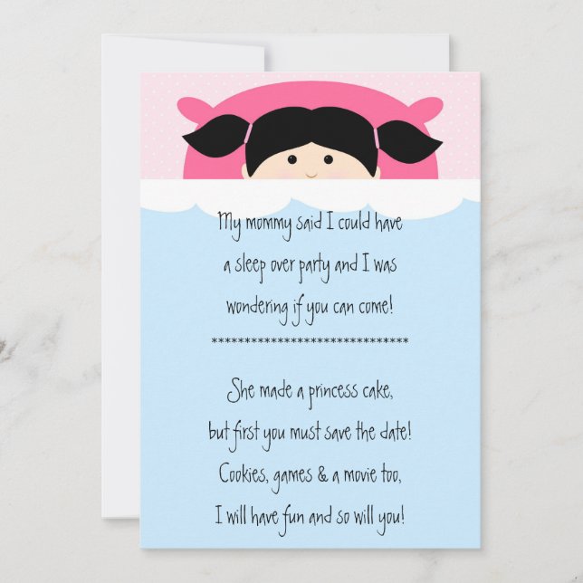 Slumber Birthday Party Invitation (Front)