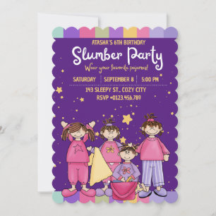 Slumber Birthday Party with Friends Invitation
