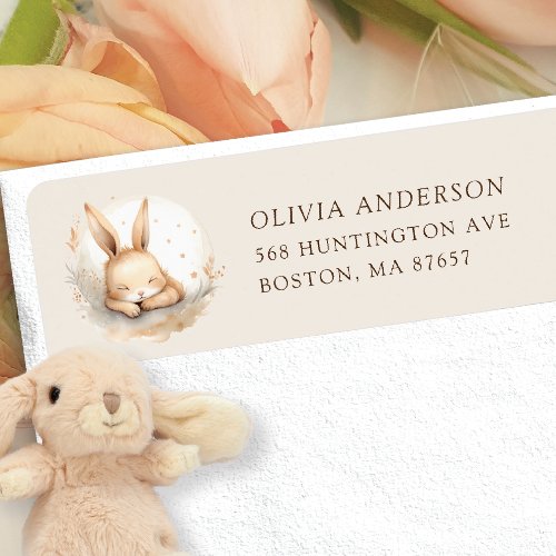 Slumber Bunny Baby Shower Address Label
