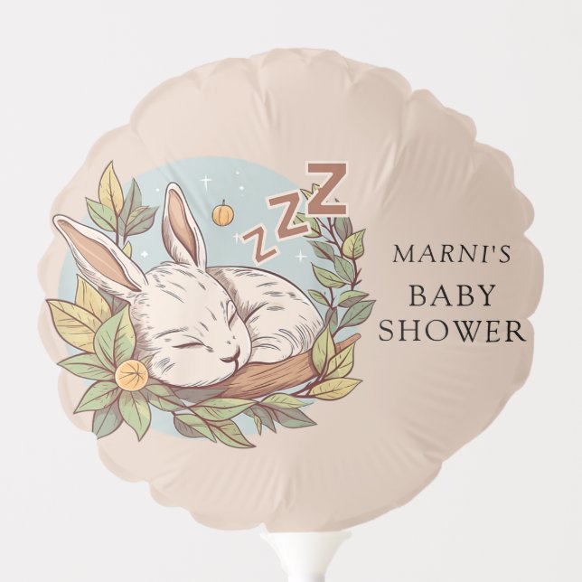 Slumber Bunny Baby Shower Balloon (Front)