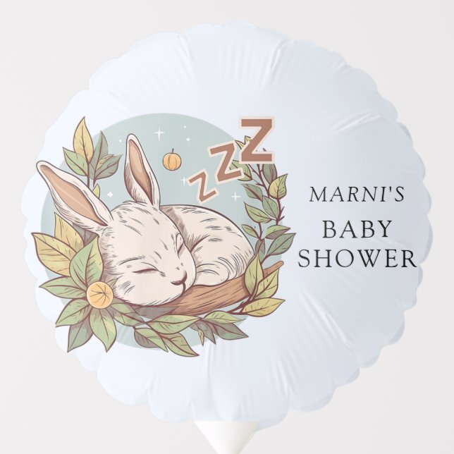Slumber Bunny Baby Shower Balloon (Front)
