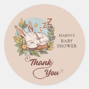 Slumber Bunny Baby Shower Classic Round Sticker