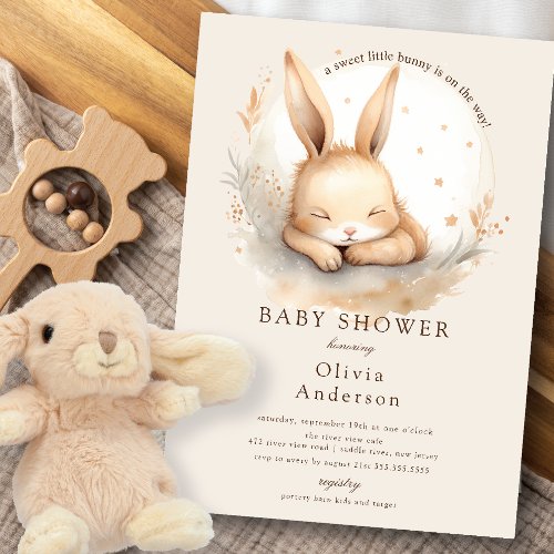 Slumber Bunny Baby Shower Invitation