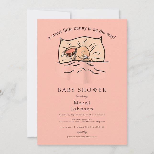 Slumber Bunny Baby Shower Invitation (Front)