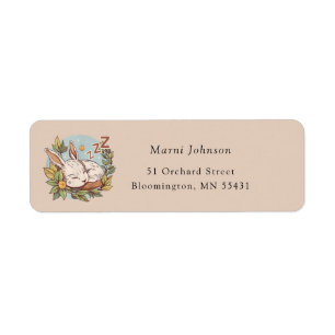 Slumber Bunny Baby Shower Label