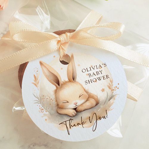 Slumber Bunny Boys Baby Shower Favor Favor Tags