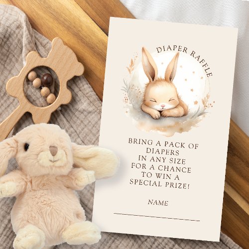 Slumber Bunny Diaper Raffle Enclosure Card