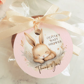 Slumber Bunny Girls Baby Shower Favor Tags