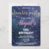 Slumber party birthday galaxy sleepover invitation (Front)