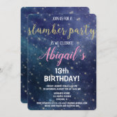Slumber party birthday galaxy sleepover invitation (Front/Back)