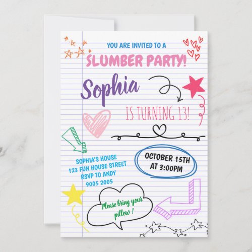 Slumber Party Birthday Girls Tween Teen Kids
