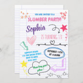 Slumber Party Birthday Girls Tween Teen Kids Invitation (Front/Back)