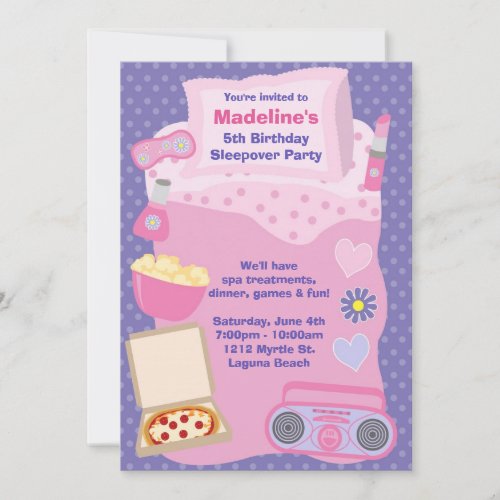 Slumber Party Birthday Invitation