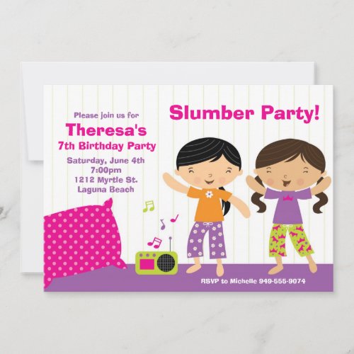 Slumber Party Birthday Invitation