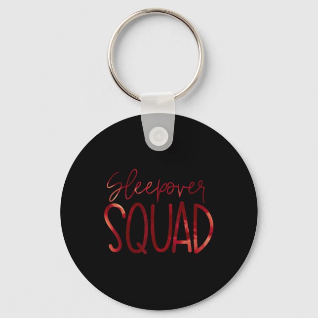 Slumber Party Crew Sleepover Squad Pajama Hallowee Keychain (Front)