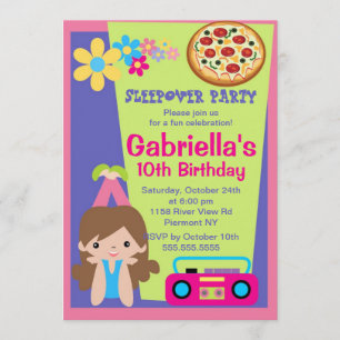 Slumber Party Fun Birthday Invitation