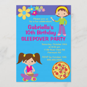 Slumber Party Fun Birthday Invitation