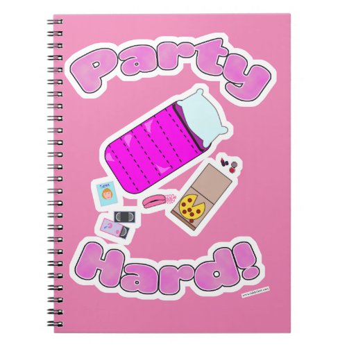 Slumber Party Hard Fun Slogan Cartoon Joy Notebook