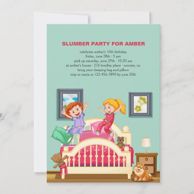 Slumber Party Invitation (Front)